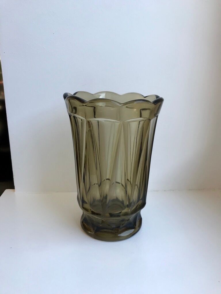 Smoked glass vase 60s-70s
