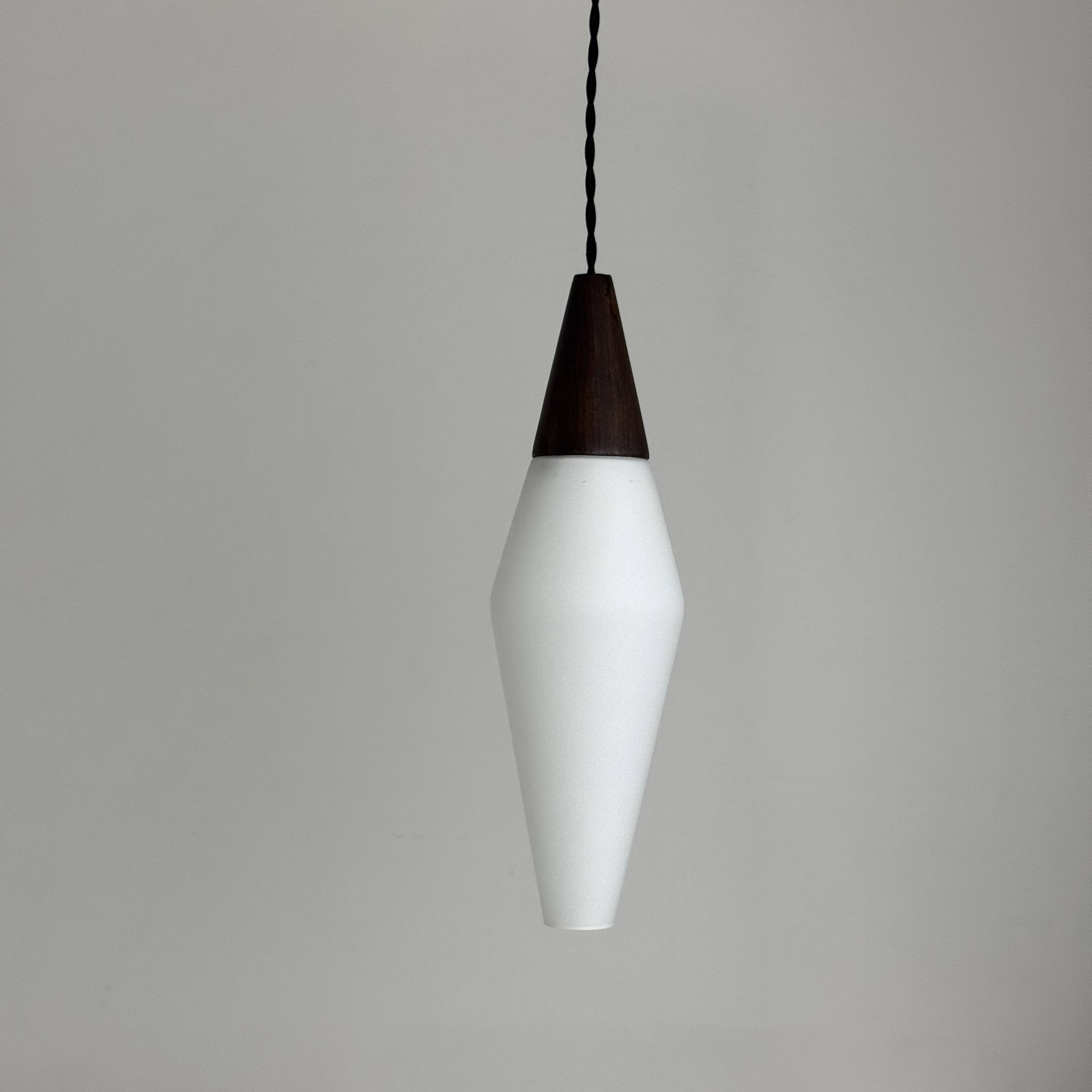 VINTAGE SCANDINAVIAN OPALINE SUSPENSION LIGHT