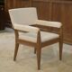 Art Deco modernist armchair in ash and cream boucle by Pierre Gouffé 1940s