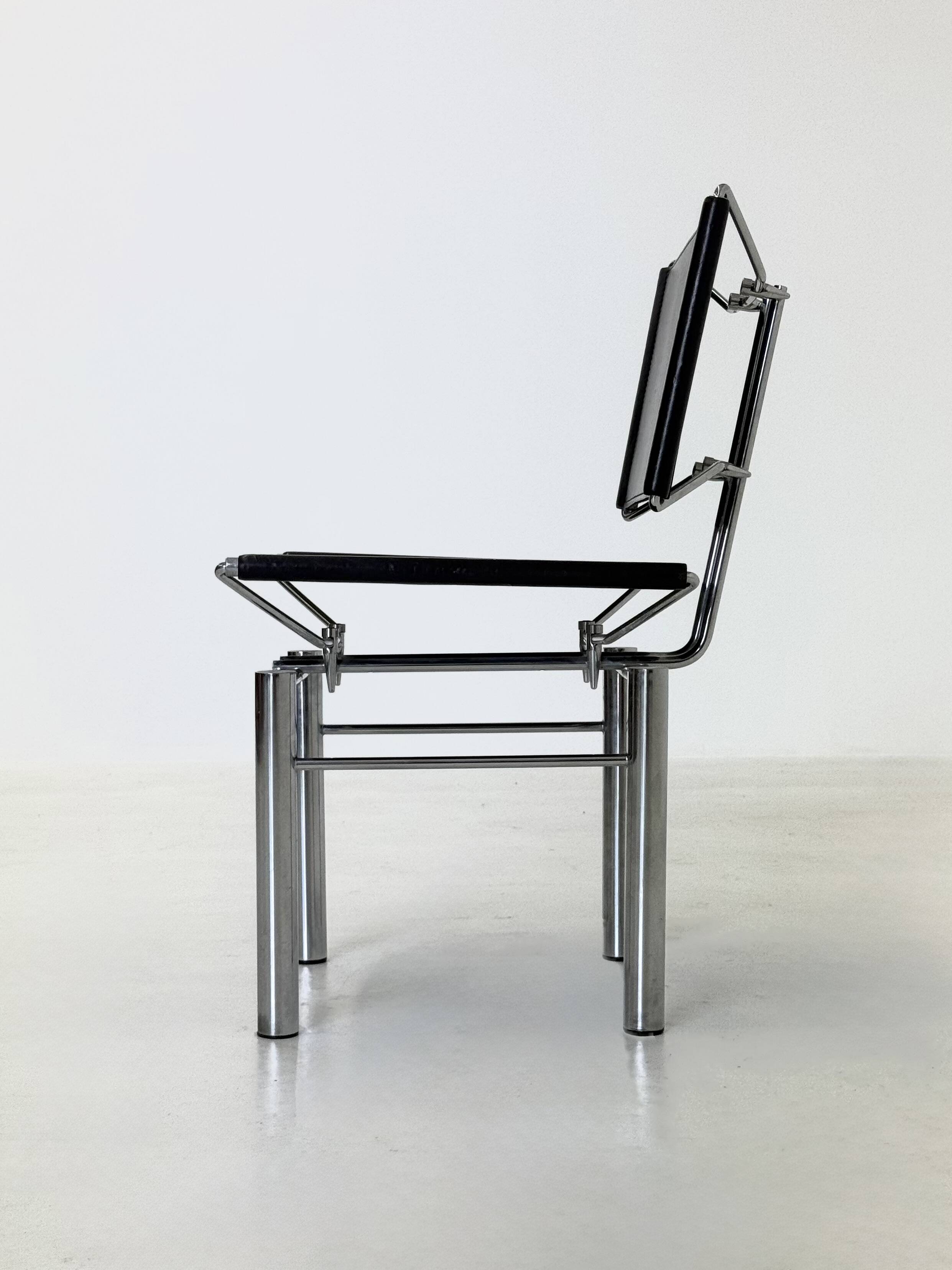 Black leather 8600 chair for Kusch & Co by Hans Ulrich Bitsch