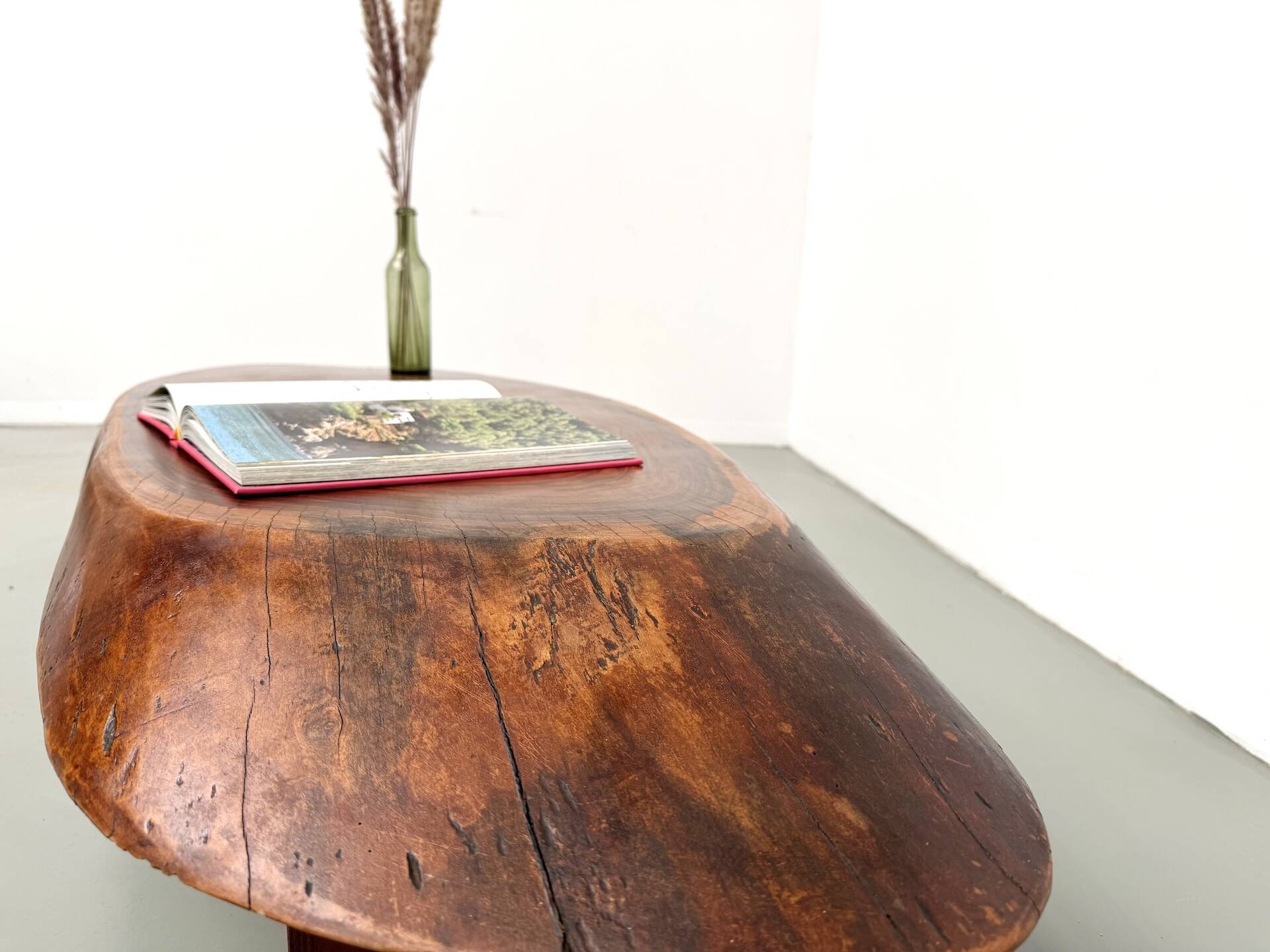 Organic Coffee Table "Slab" in Solid Exotic Wood