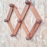 Wooden accordion coat rack 1970