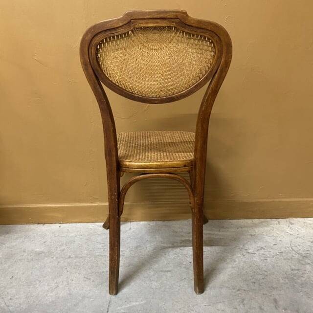 5 vintage J&J Kohn wooden and cane chairs
