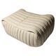 Cream leather ottoman/pouf by Annie Hieronimus for Cinna, 1970.