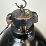 Industrial Bauhaus Black Enamel Pendant Lamp, 1930s
