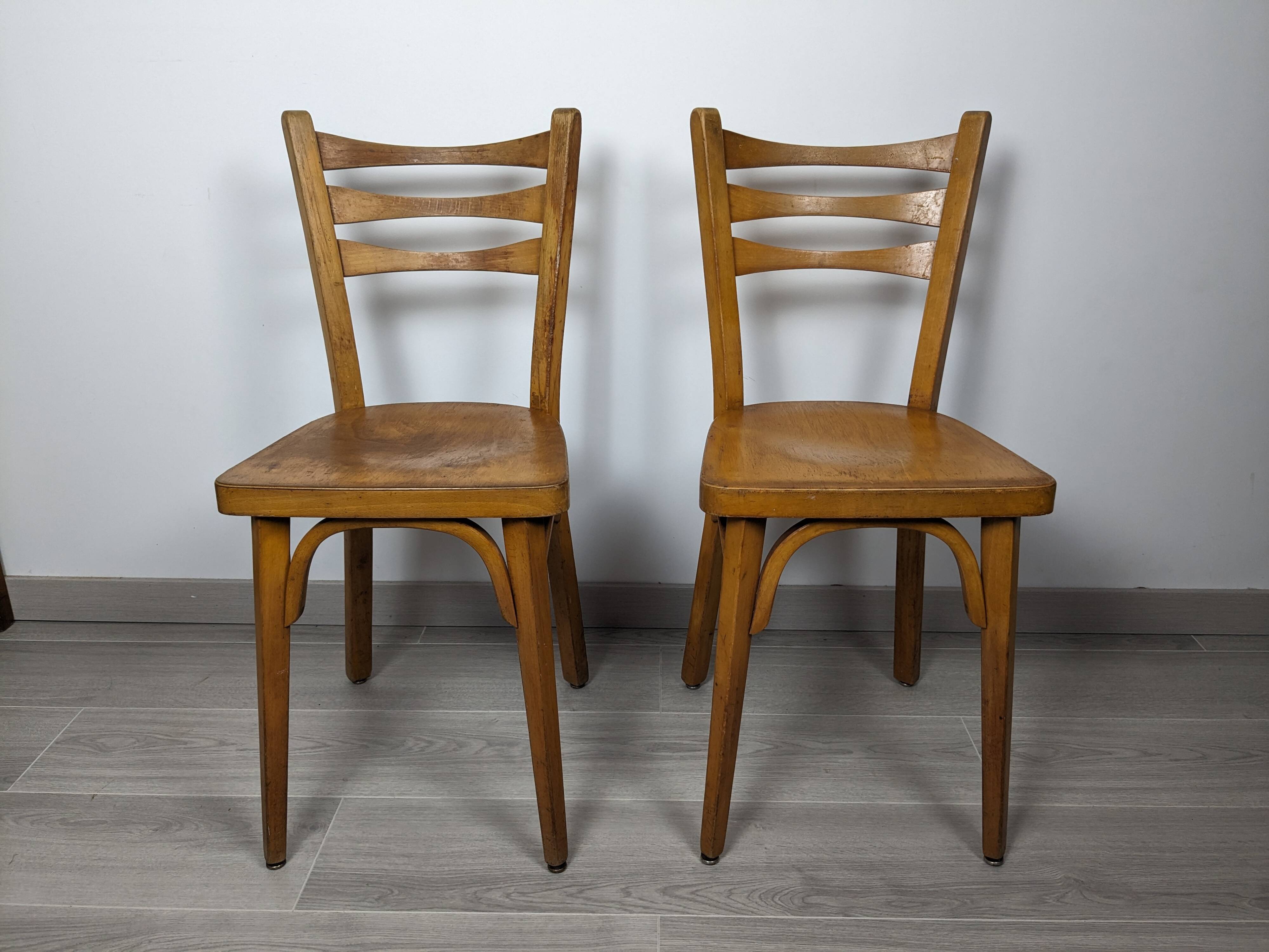 Pair of Baumann bistro chairs