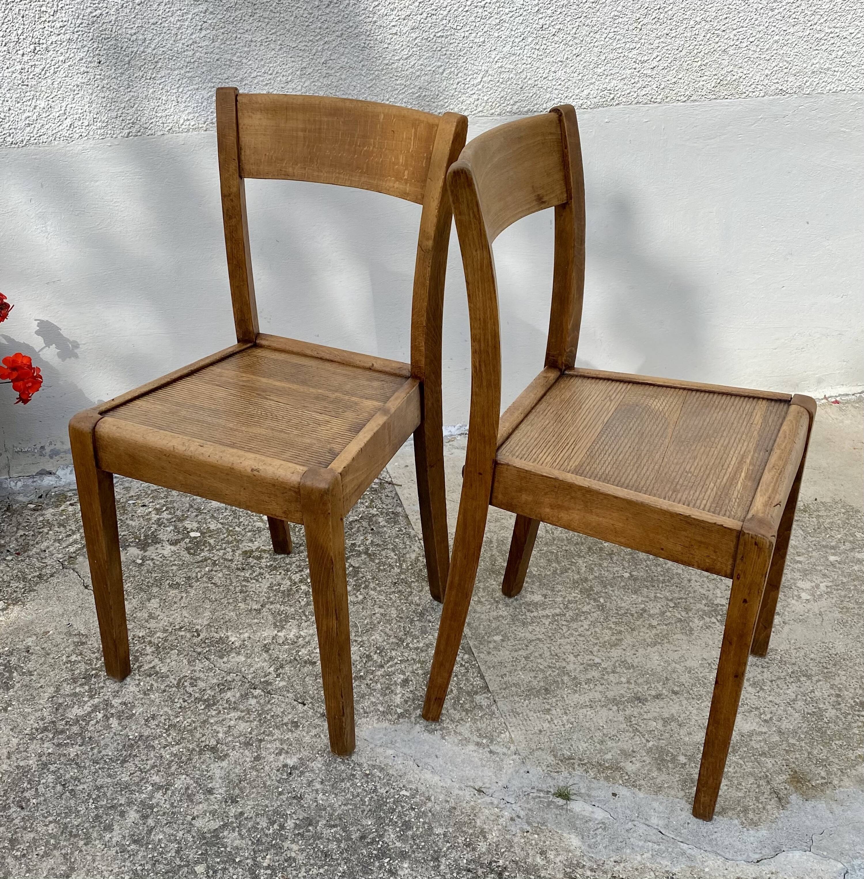 Paire de chaises bistro reconstruction vintage 1940