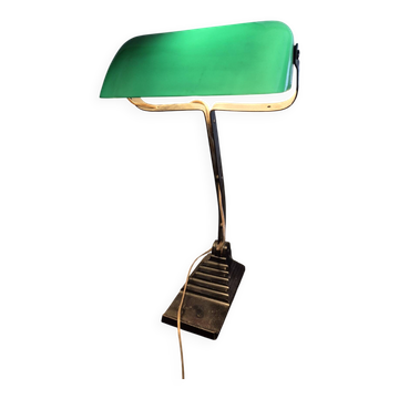 Lampe de Notaire Belge Art Déco Boho Erpé Modèle 52 Vintage Fer Forgé