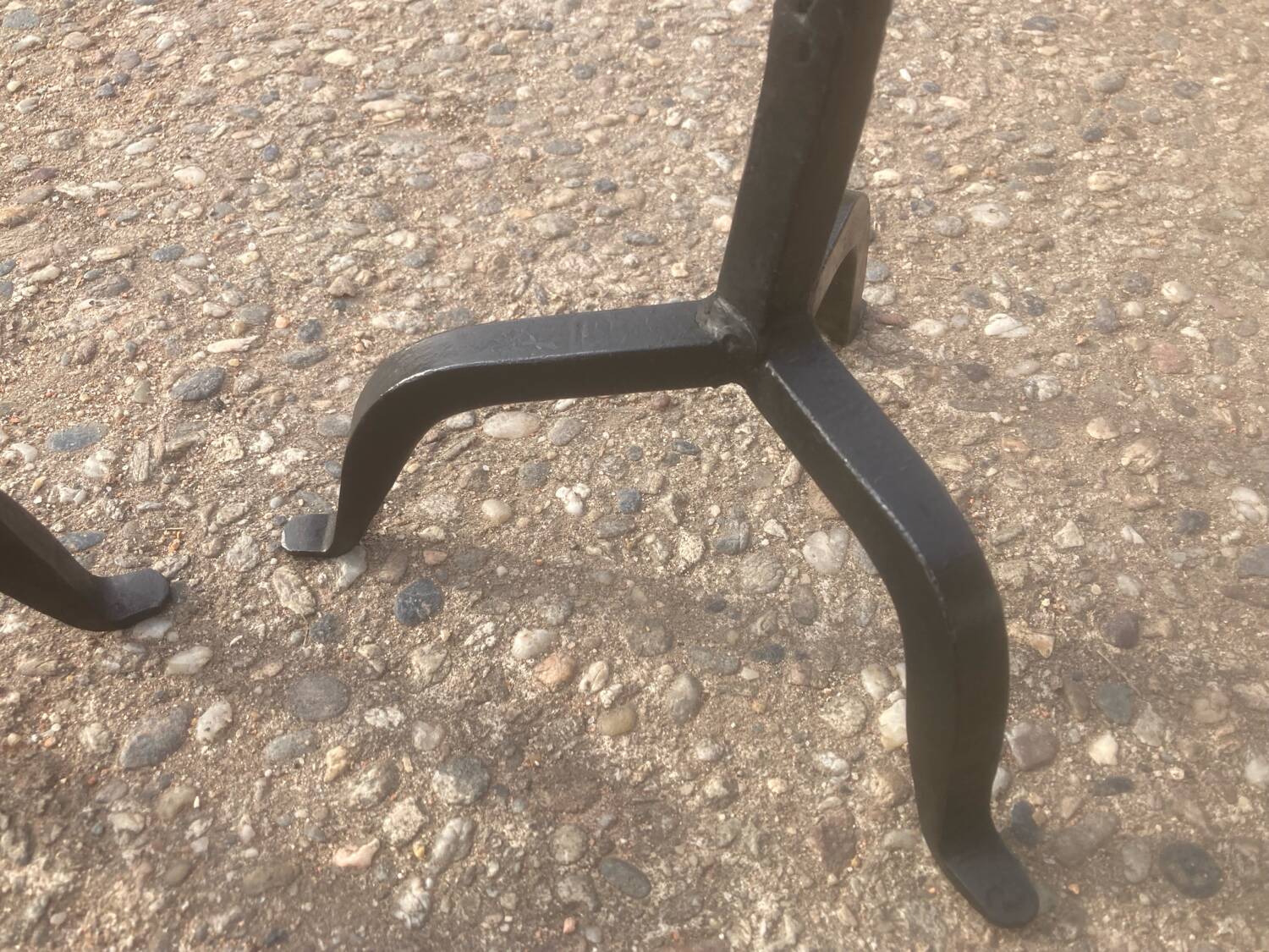 Pair of wrought iron candlesticks