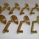 1 out of 10 pcs. Postmodern italian designer sottsass brass wall coat hooks