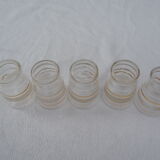9 wine glasses, gold edging and granite – 1960s-1970s