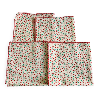 Serviettes de table motifs cerises