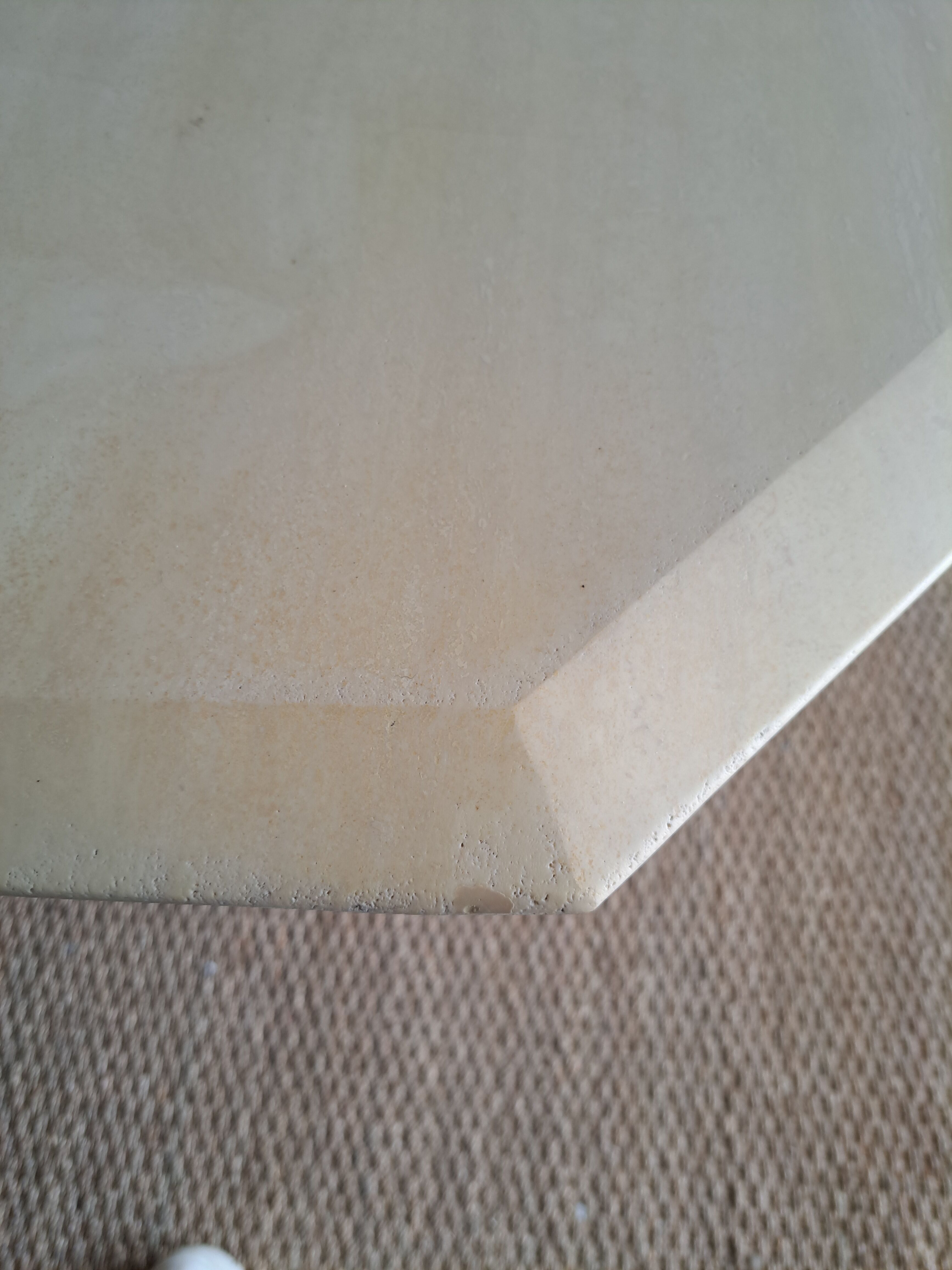 Hexagonal travertine dining table 80s