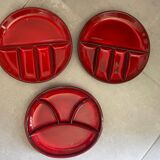 Set of two fondue plates and serving dish