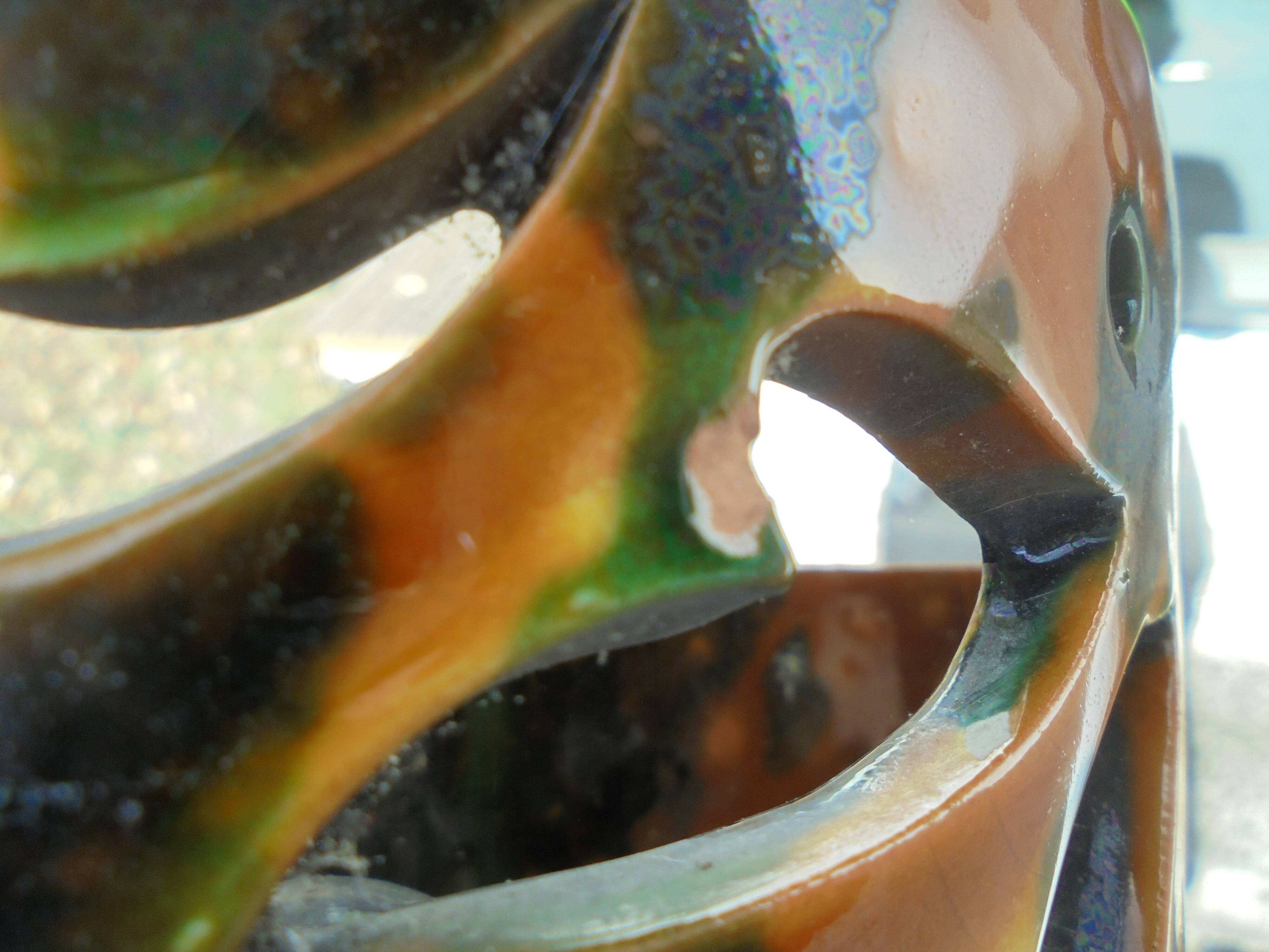 Pair of ceramic wall lights in Vallauris style, Brunin.