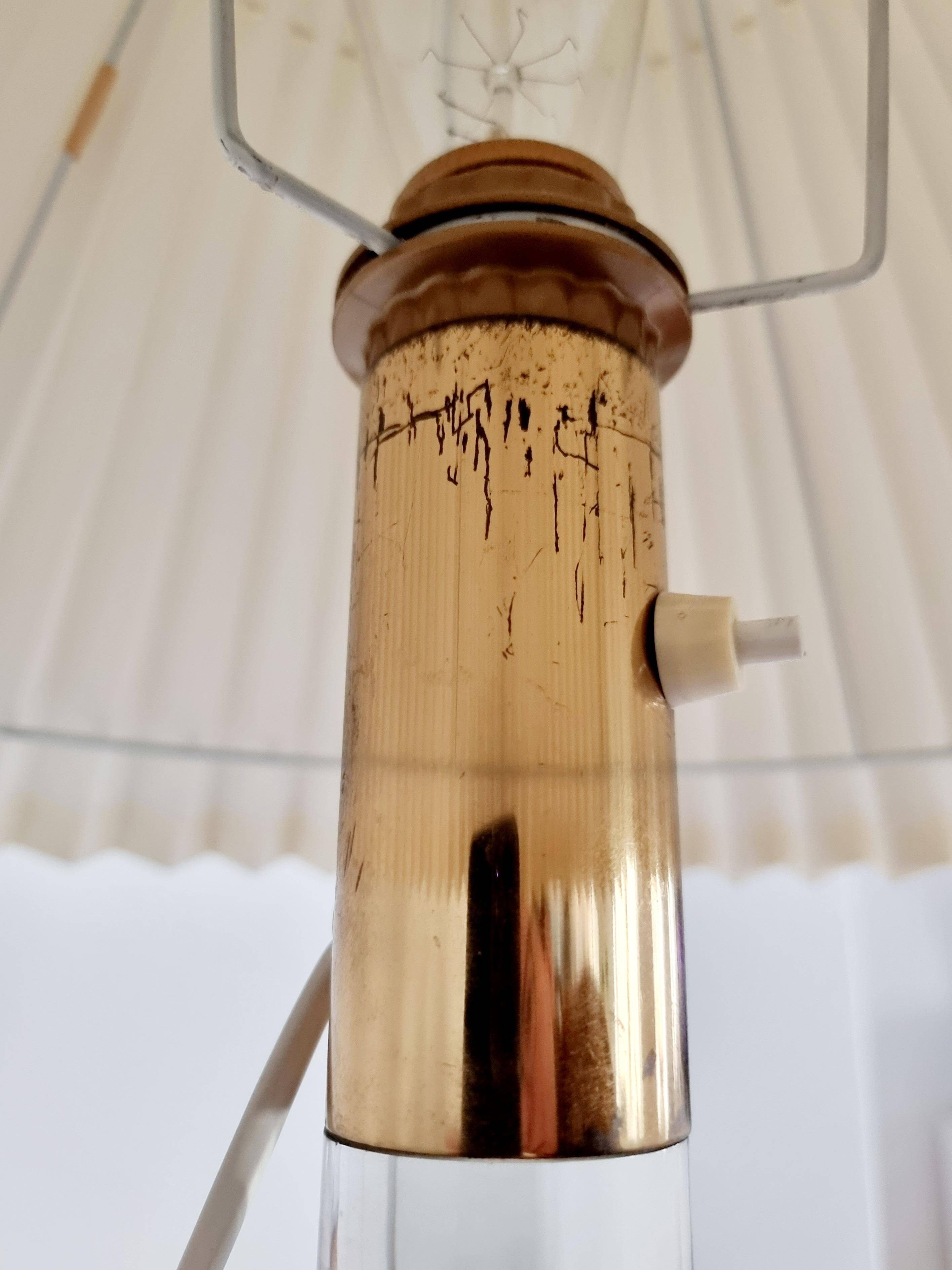 Desk lamp, glass and brass, mid-century modern / Scandinavian, Orno Oy Finland.