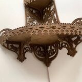Hand-cut wooden corner shelf with bird decoration from the 1900s