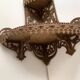 Hand-cut wooden corner shelf with bird decoration from the 1900s
