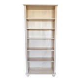 Solid pine library stained white