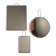 Set of 3 rectangular and round magnifying barber mirrors, 1950s.