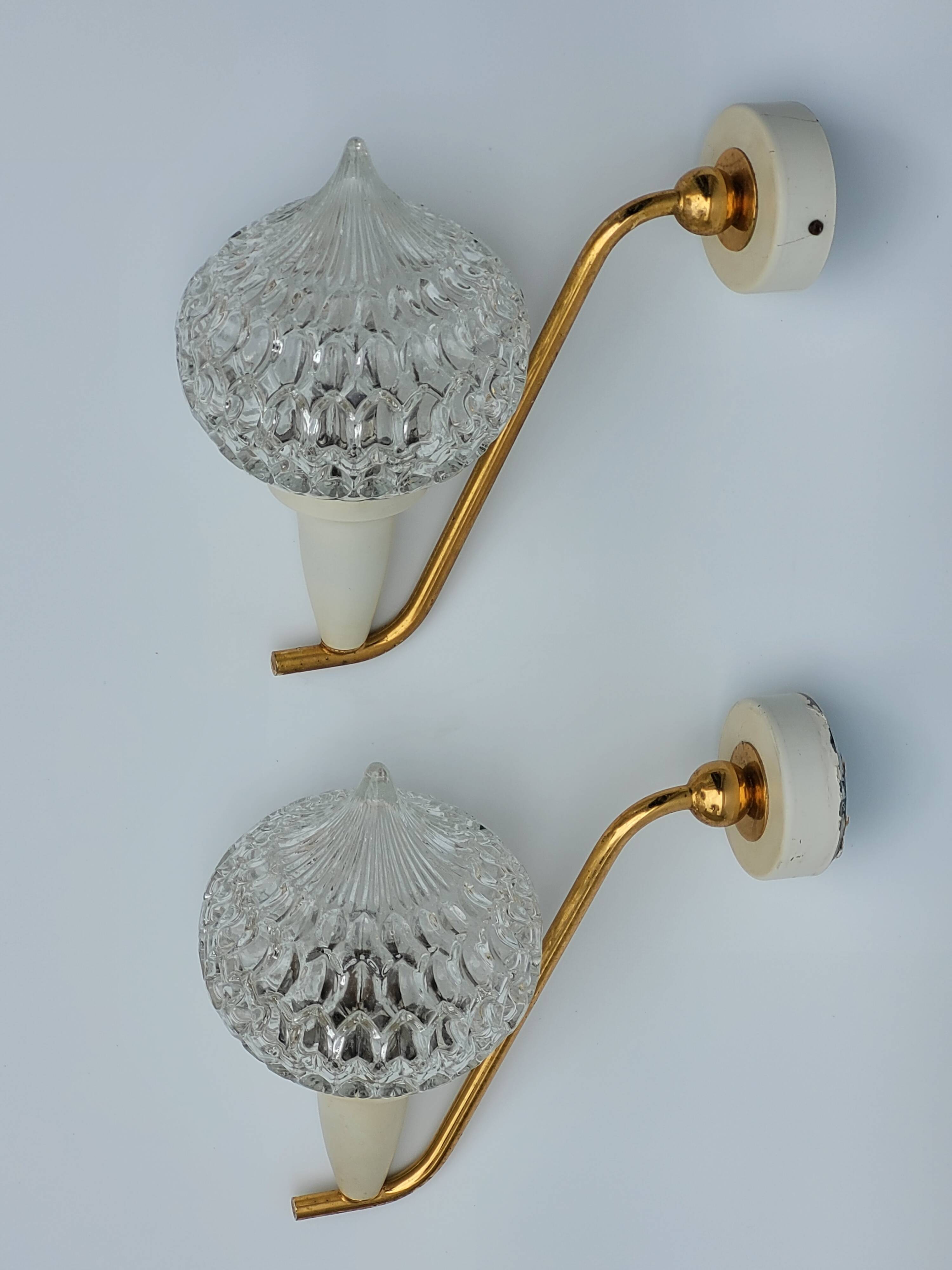 Pair of vintage wall lights 1950