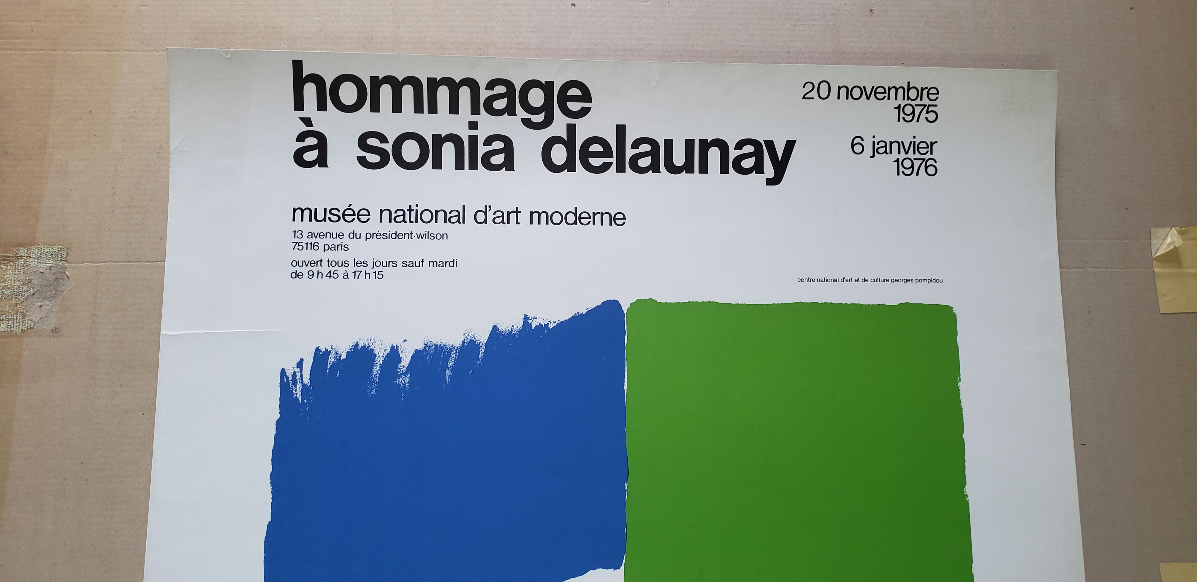 Vintage exhibition poster hommage a sonia delaunay 1975