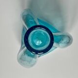 Vase en verre bullé turquoise