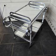 Art Deco trolley on wheels in chromed metal, 1930s