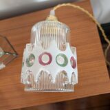 Textured glass pendant in the style of Doria Leuchten (1960)