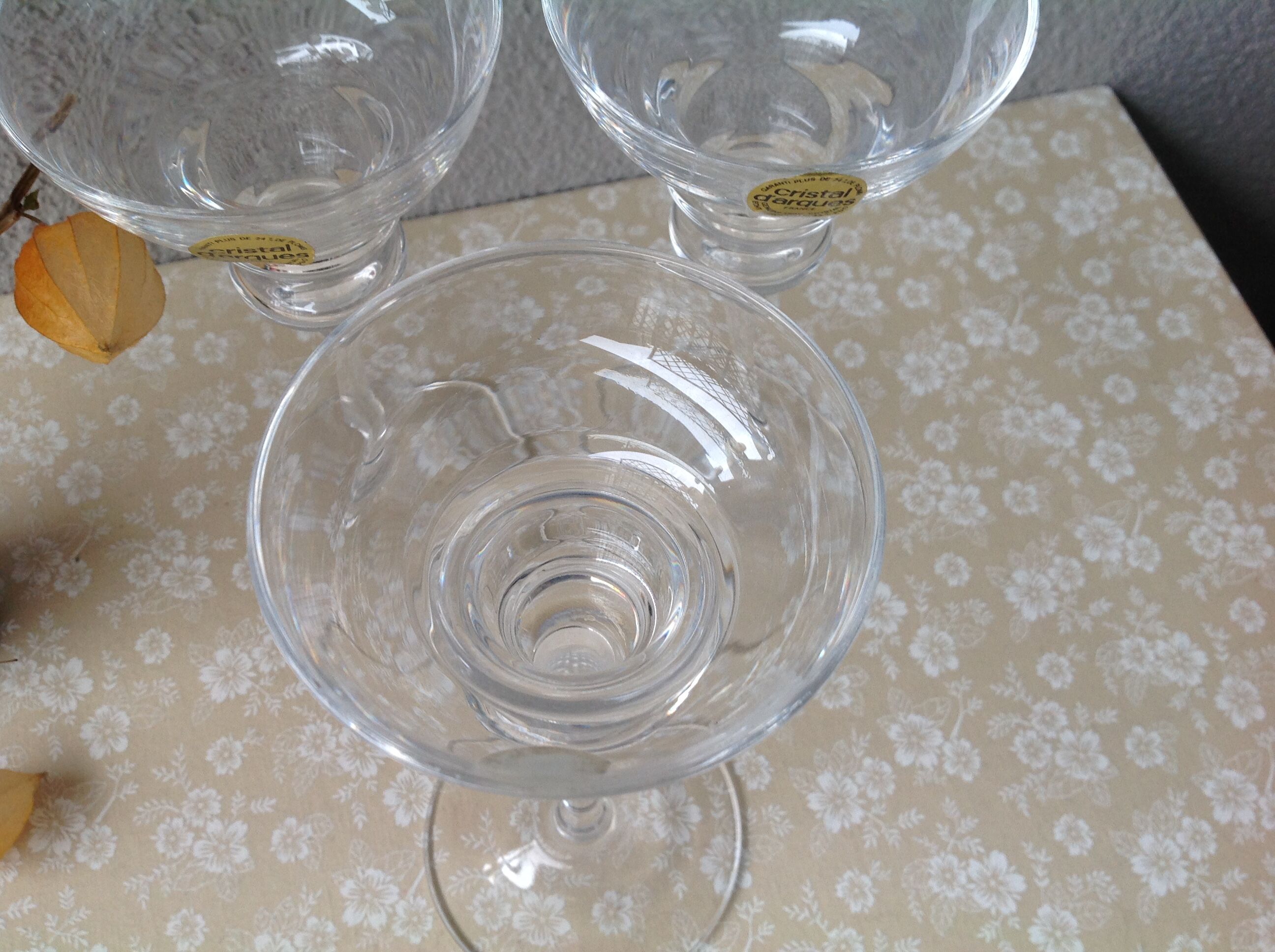 Crystal Bougeoirs from Arques France - Set of three