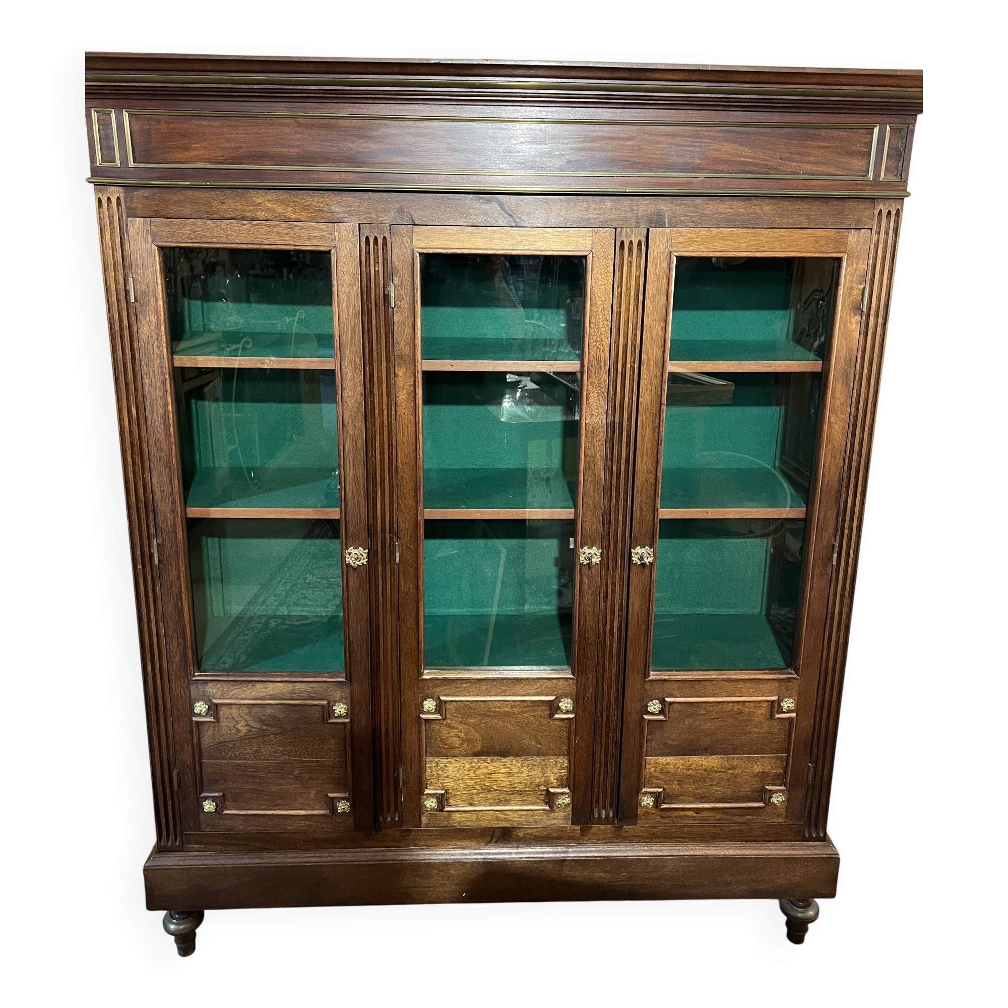 Louis XVI style mahogany bookcase, 3 doors