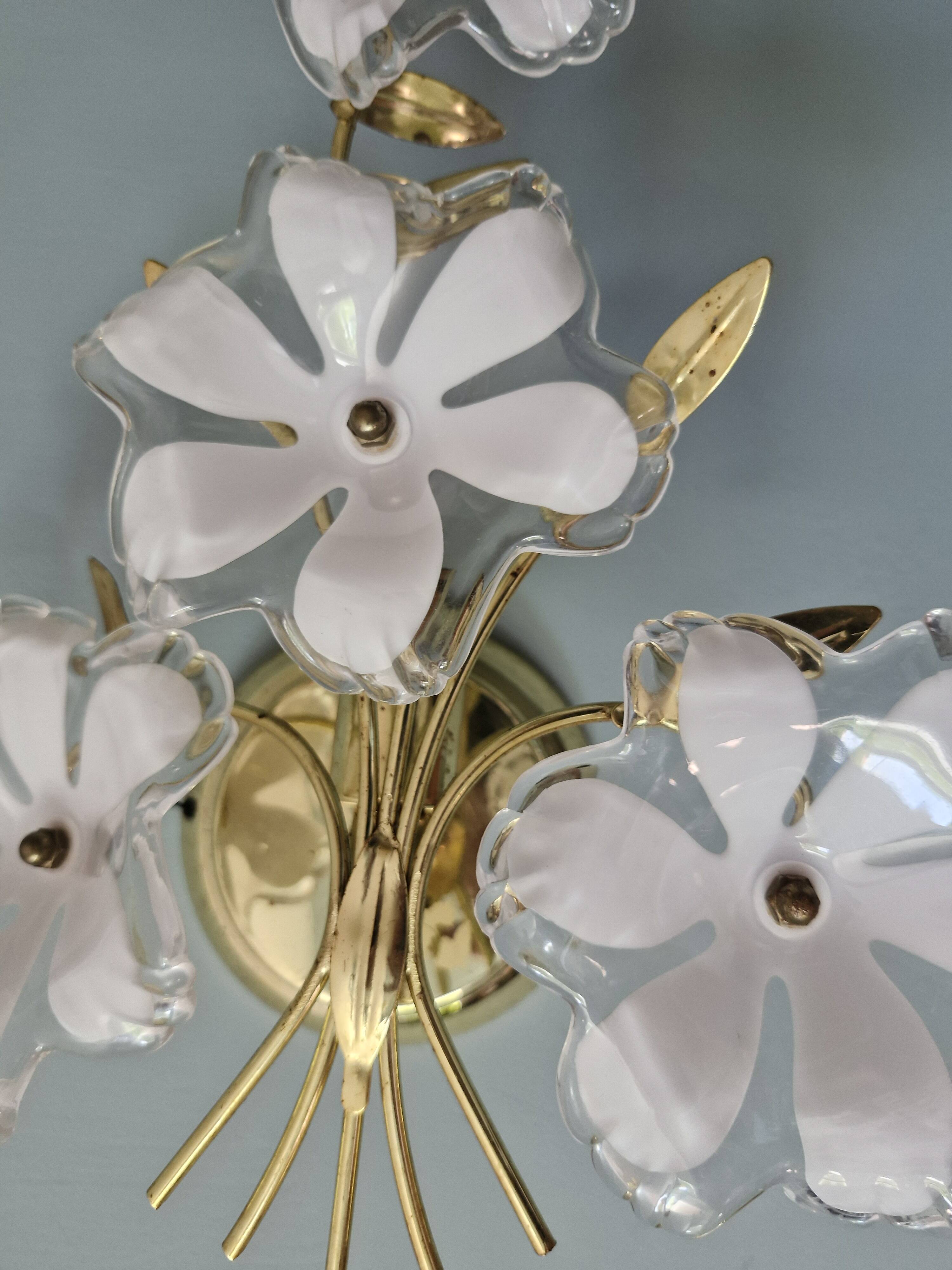 Duo of 80s/90s flower wall lights