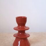 Dark pink ceramic colored candle holder