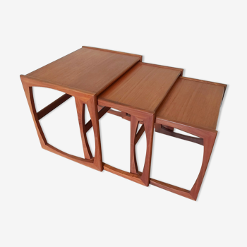 Set of 3 teak pull-out tables, G-Plan, 60s
