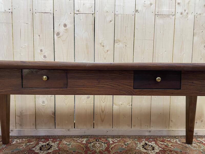 Table de ferme en chêne parqueté