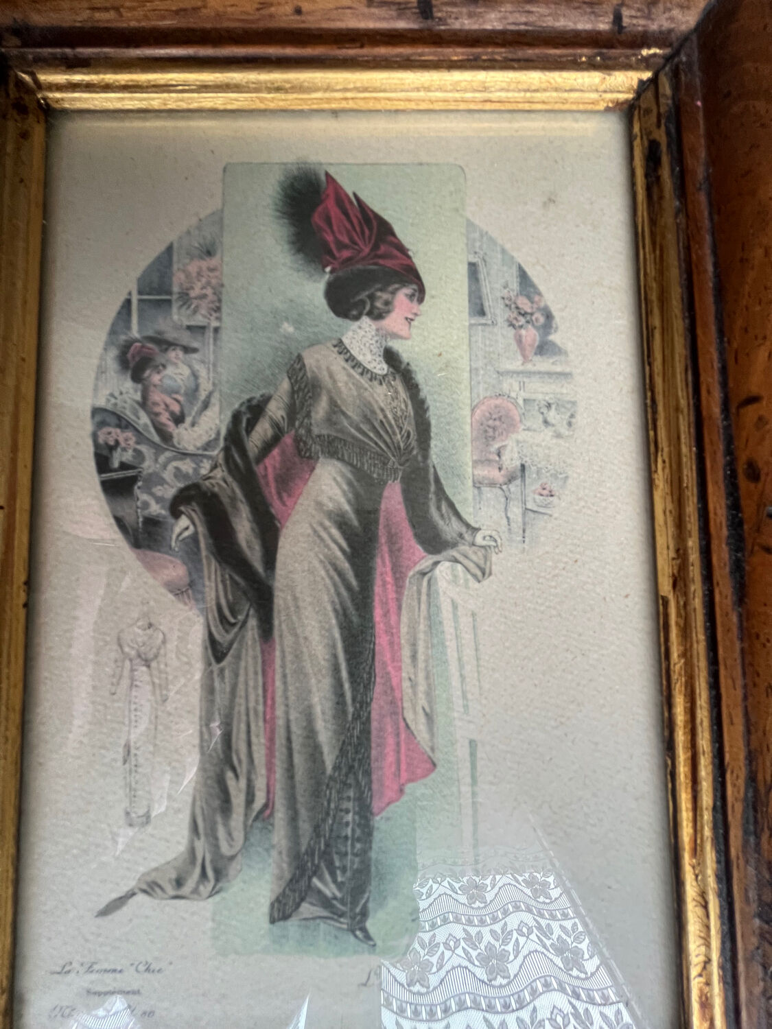 Framed fashion engraving