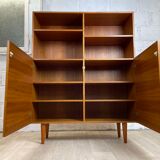 Large vintage Scandinavian teak bookcase, 60s