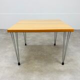 Table basse danoise pin age pieds eiffel bois