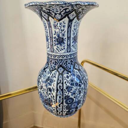 2 large vases known as trumpet vases from Delft Royal