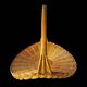 Antique large round wicker and bamboo presentation basket - diameter: 59 cm