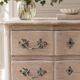 Beautifully crafted Louis XVI style commode in bleached wood.