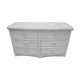 Commode blanche rotin osier incurvé