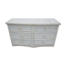 White chest of drawers ball wicker curved