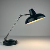 Green metal industrial desk lamp, Italy, 1960s