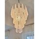 Venetian Murano Glass "Shell" Chandelier in Black Nickel, Mid-Century