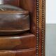 Cognac-Colored Sheepskin Leather Club Armchair