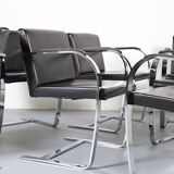 Set of 6+1 Mies van der Rohe Brno black Bauhaus chairs