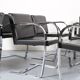 Ensemble de 6+1 chaises Mies van der Rohe Brno noir Bauhaus