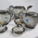 Tea set, 19 pieces, Kutani Dragonware porcelain, signed with an Eagle