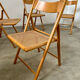 Lot 6 folding wooden chairs and vintage rattan canning year 60